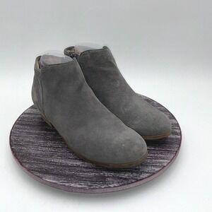 Softwalk Boots Womens 9 N Rocklin Suede Leather Zip Comfort Ankle Shoes Gray